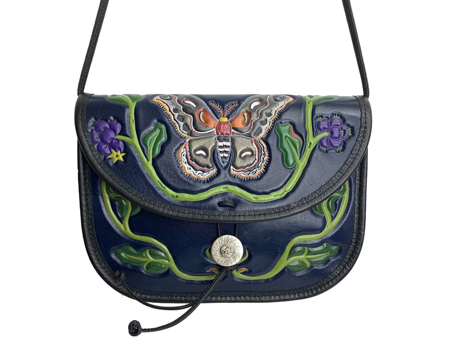 K-Bag Leather Bag with Hand-painted Detail by Turtle Ridge Gallery